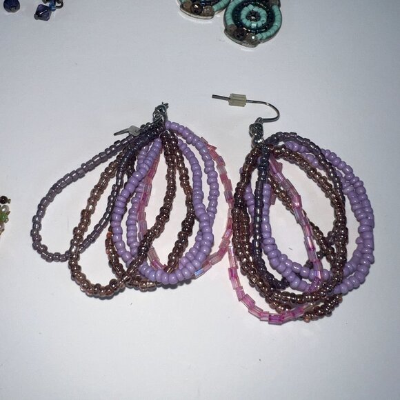 Assorted Womens Fashion Earrings Set Of 7 Pairs - Dangle & Drop Styles - Mixed C - Picture 7 of 7